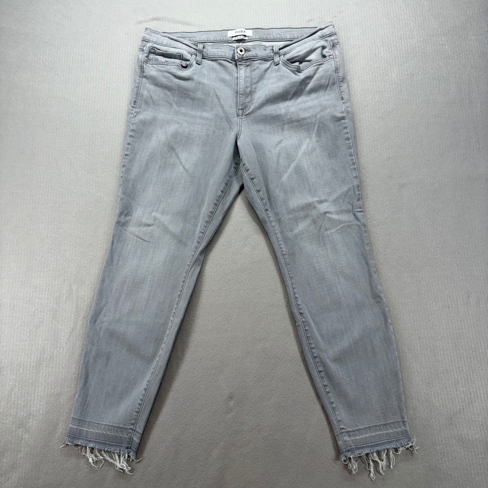 Pistola Skinny Jeans Womens 33 Gray Raw Frayed Hem Tencel Blend P8552